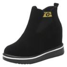 Oasap Ankle Solid Color Height Increasing Platform Shoes