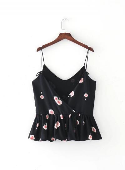 Oasap V Neck Floral Print Slip Tank
