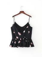 Oasap V Neck Floral Print Slip Tank