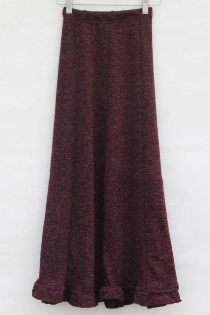 Oasap Ankle Length Knitted Flared Skirt