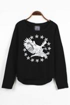 Oasap Street-chic Eagle Print Sweatshirt