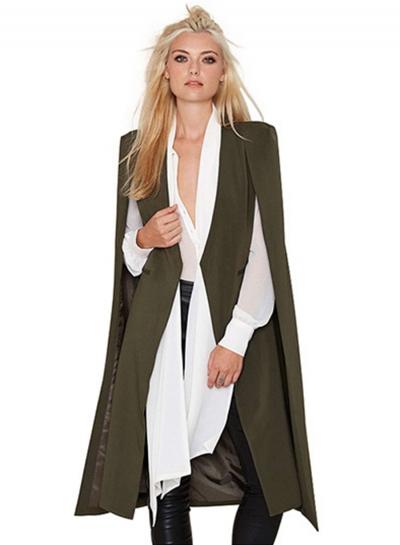 Oasap Solid Color Cloak Design Tippet Open Front Coat