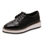Oasap Fashion Round Toe Platform Lace-up Oxford Shoes