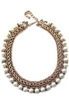 Oasap Vintage Luxe Faux Pearl Chain Necklace
