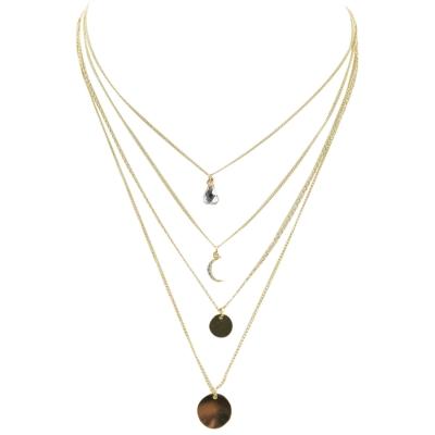 Oasap Women's Fashion Gold Tone Layered Choker With Pendant