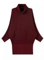 Oasap High Neck Batwing Sleeve Solid Color Sweater