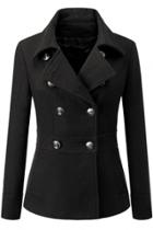 Oasap Classic Double-breasted Turn Down Collar Coat
