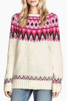 Oasap Chic Zigzag Printing Pullovers Sweater
