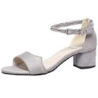 Oasap Faux Suede Square Heel Summer Sandals Medium Heels