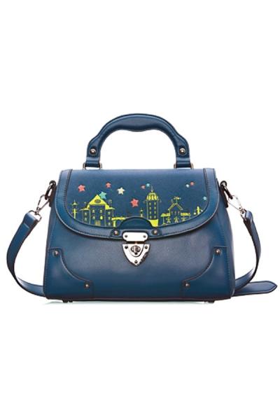 Oasap Retro Embroidered Pu Bag