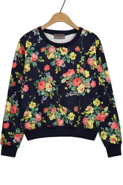 Oasap Rose Fleece Sweatshirt