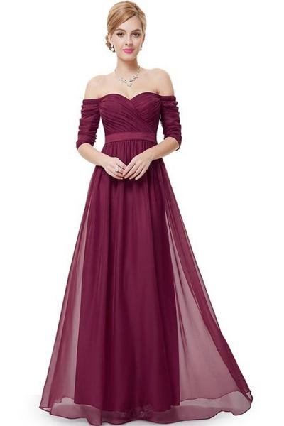 Oasap Women's Off Shoulder Evening Gown With Sweetheart Neckline