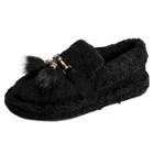 Oasap Vintage Horsebit Tassel Round Toe Flat Heels Warm Shoes