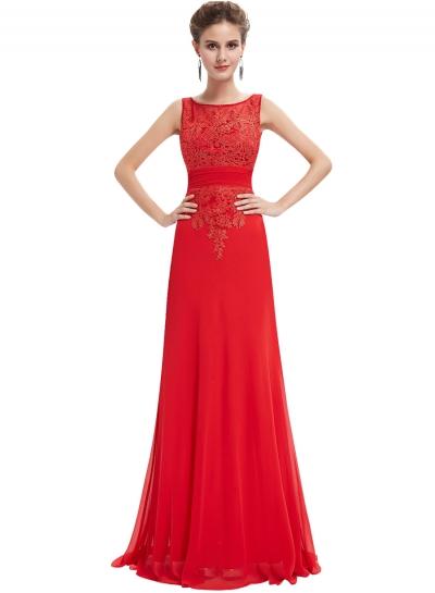 Oasap Women's Floal Lace Paneled Scoop Back Slim Fit Dress