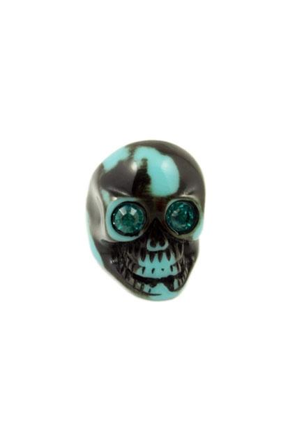Oasap Skull Shaped Rhinestone Embellished Ring