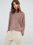 Oasap Long Sleeve Solid Color Pullover Hooded Sweater