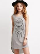 Oasap Fashion Backless Dreamcatcher Printed High Low Tank