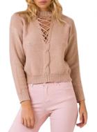 Oasap Women's Fashion Long Sleeve Lace-up Front Pullover Sweater