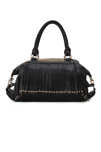 Oasap Rivet Embellished Tasseled Shoulder Bag