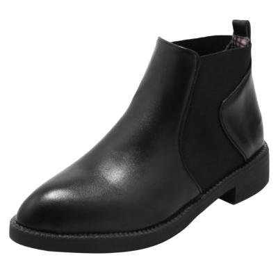 Oasap Pointed Toe Solid Color Low Heels Ankle Boots