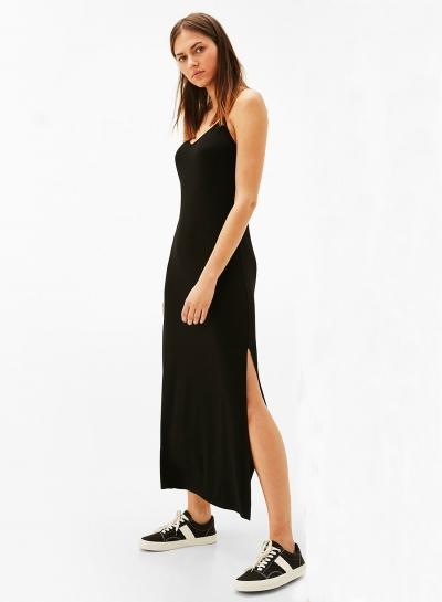 Oasap Classic Side Slit Lace-up Slip Dress