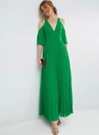 Oasap Elegant Green Off Shoulder Dress