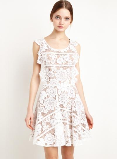 Oasap Sleeveless Floral Lace Party Dress