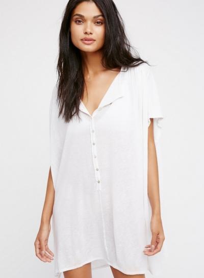 Oasap Solid Short Batwing Sleeve High Low Pullover Blouse