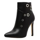 Oasap High Heel Solid Color Pointed Toe Ankle Boots