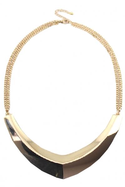 Oasap Shining Gold Cuff Metallic Pointed Necklace