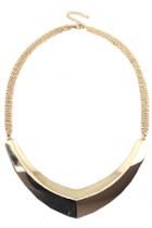 Oasap Shining Gold Cuff Metallic Pointed Necklace