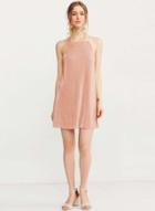 Oasap Pink Off Shoulder Loose Dress
