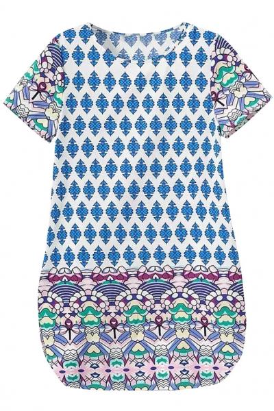 Oasap Magic Geo Print Short Sleeve Mini Dress