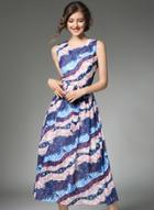 Oasap Fashion Sleeveless A-line Midi Party Dress