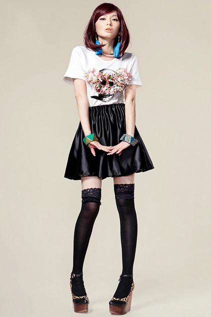 Oasap Pour Color Hip Hugging Skirt