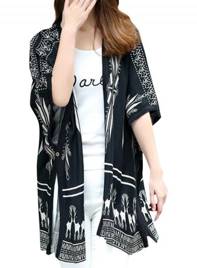 Oasap Women's Casual Open Front Batwing Sleeve Knitted Cardigan