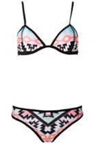 Oasap Women's Fashion Two Piece Geometric Print Bikini Swimwear