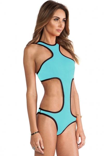 Oasap Hot Summer Fashion Racer Style Blue One-piece Swimwear