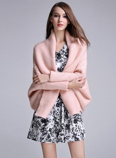 Oasap Shawl Collar Long Sleeve Open Front Cardigan
