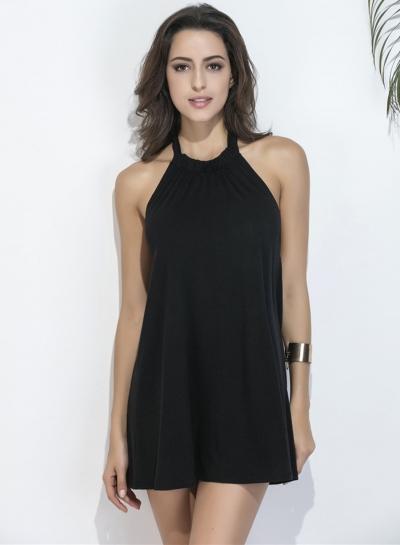 Oasap Halter Sleeveless Backless A-line Mini Dress