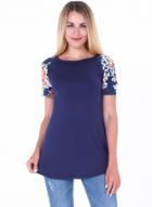 Oasap Round Neck Floral Printed Tee Shirt