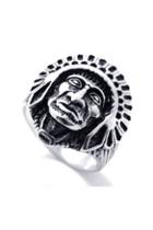 Oasap Punk Style Indian Face Pattern Ring