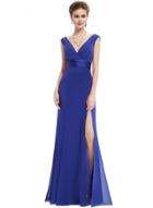 Oasap Women's Stylish Deep V High Slit Slim Fit Prom Dress