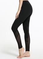 Oasap Mesh Splicing Ankle Length Active Legging