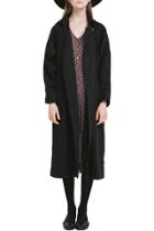 Oasap Women's Casual Solid Double Breasted Long Trench Coat