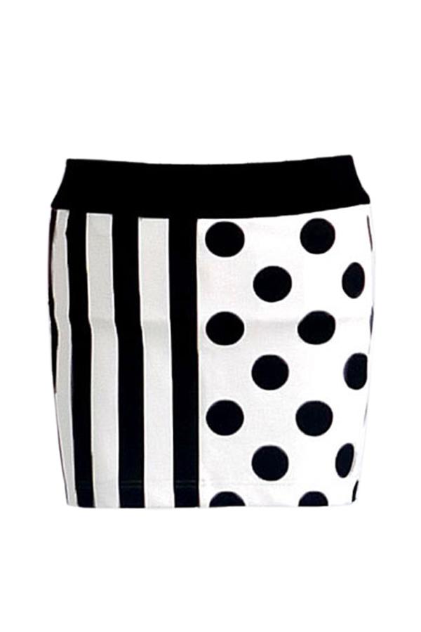 Oasap Asymmetric Print Hip Hugging Skirt