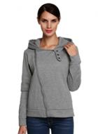 Oasap Long Sleeve Solid Color Oblique Zipper Hoodie