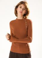 Oasap Fashion Long Sleeve Button Detail Slim Fit Sweater