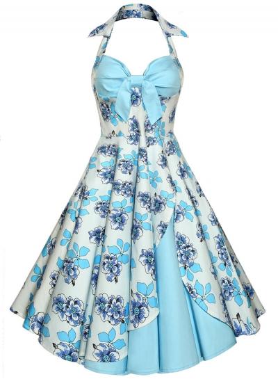 Oasap Halter Floral Printed Day Dresses
