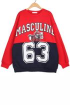 Oasap Color Block 63 Fleece Sweatshirt